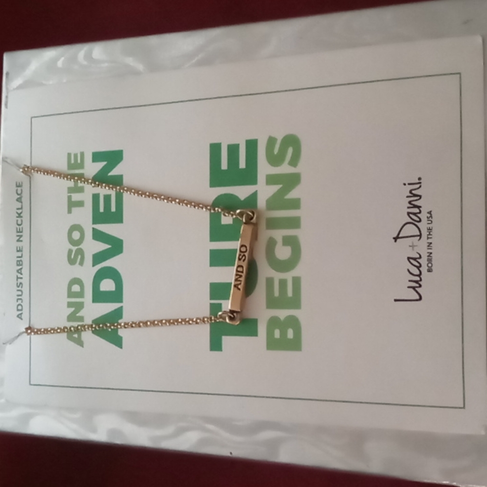 Luca & Danni and so let the adventure begin bar necklace 20 inches long